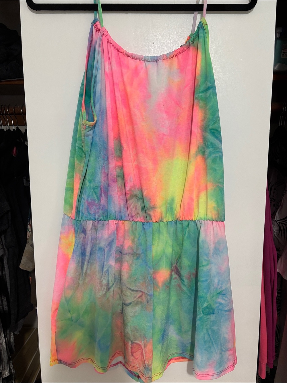 Tie-Dye Pastel A-Line Romper w/pockets Size L